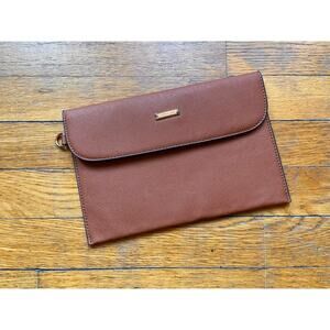 ELIM & PAUL Brown Faux Leather Clutch